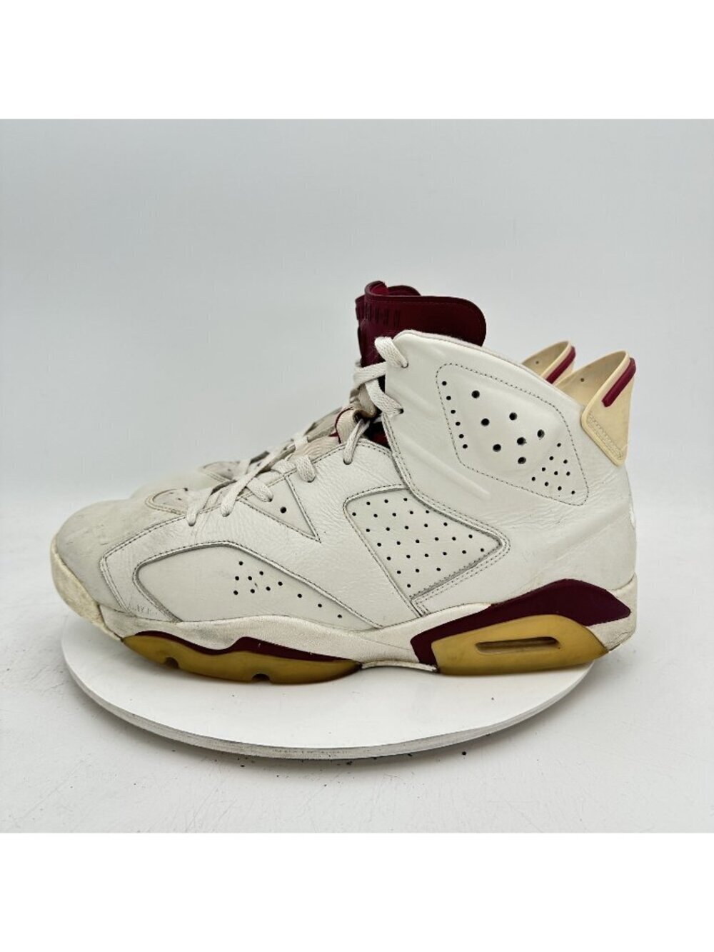 Nike Air Jordan 6 Retro Men Size 13 384664–116 Red Maroon White Basketball Shoes